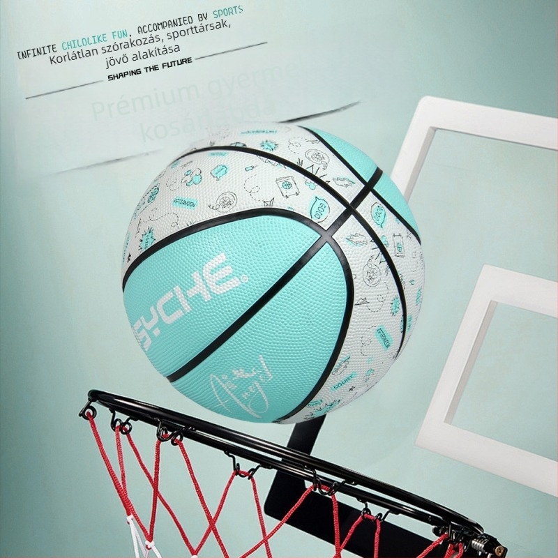 PSYCHE Graffiti Series No.5 Ifjúsági gumikosárlabda beltéri és kültéri használatra — csúszásmentes, kopásálló