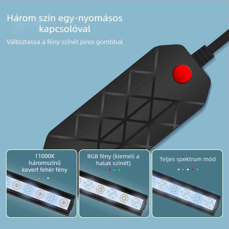 Akvaráriumi fény – teljes spektrum, 15W, alumínium ötvözet, telefonos vezérlés, 1 kg