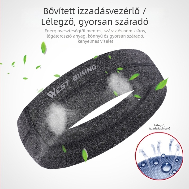 Sportos fejpánt - csúszásmentes, izzadságot felszívó, kationos szövésű anyag - WEST BIKING OEM elérhető