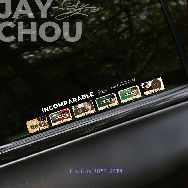 Autó karosszéria matrica – Jay Chou albumborító dizájn, mintázat: karakter, felhelyezés: szívócsésze, anyag: egyéb