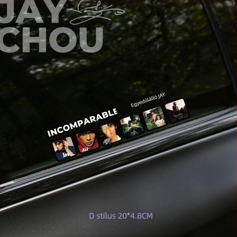 Autó karosszéria matrica – Jay Chou albumborító dizájn, mintázat: karakter, felhelyezés: szívócsésze, anyag: egyéb