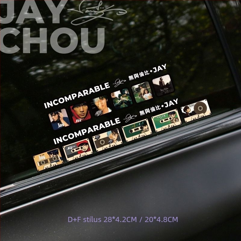 Autó karosszéria matrica – Jay Chou albumborító dizájn, mintázat: karakter, felhelyezés: szívócsésze, anyag: egyéb