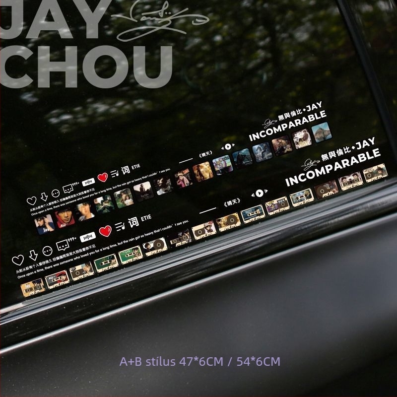 Autó karosszéria matrica – Jay Chou albumborító dizájn, mintázat: karakter, felhelyezés: szívócsésze, anyag: egyéb