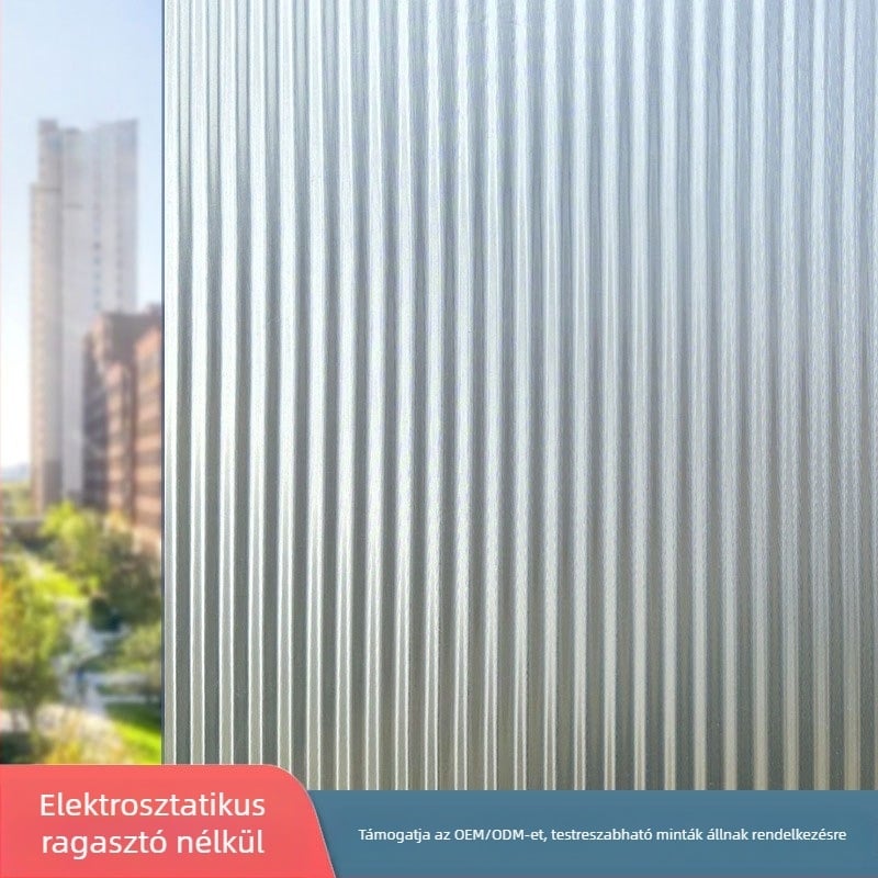 Elektrosztatikus üveg magánéletvédő fólia – fényáteresztő, nem átlátszó, geometriai mintázat, iroda és nappali számára