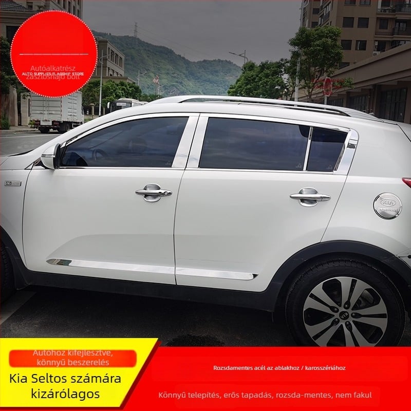 Just Right Kia Sportage 2011-2017 ablak- és ajtókeret dekoratív fényes csík, ajtókezelés módosítás