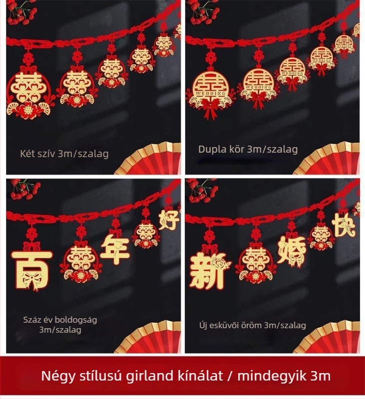 Esküvői szobadekorációs készlet, nem szőtt anyag, szalag, helyszíni díszítő rekvizitek, esküvői ajándékhoz