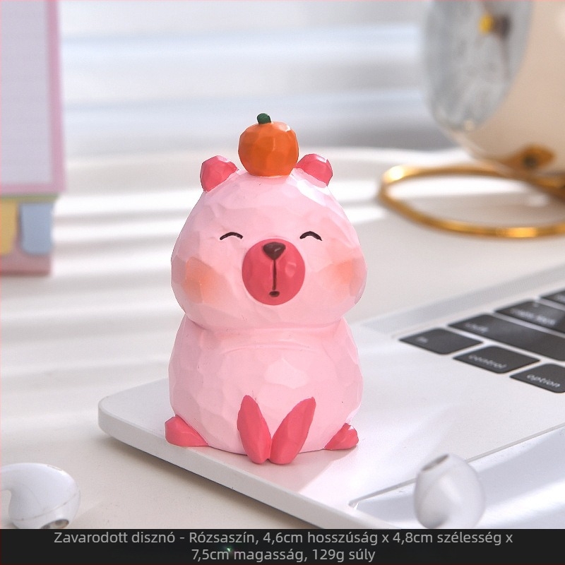 Capybara autó dísz, rajzfilm stílus, anyag: gyanta, márka: Dingyun, kategória: állatok