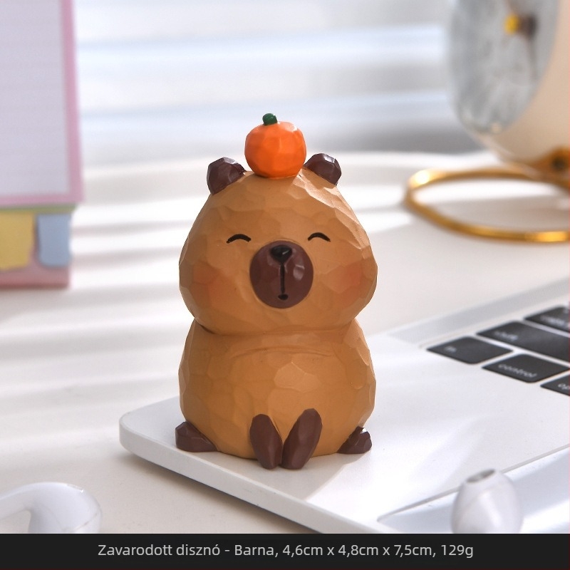 Capybara autó dísz, rajzfilm stílus, anyag: gyanta, márka: Dingyun, kategória: állatok