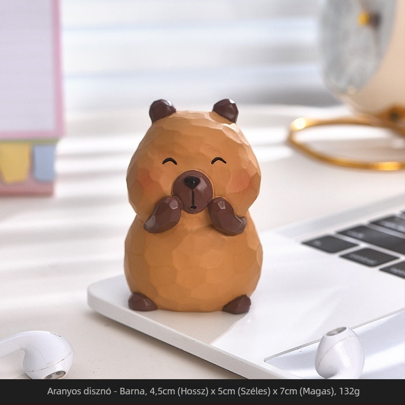 Capybara autó dísz, rajzfilm stílus, anyag: gyanta, márka: Dingyun, kategória: állatok