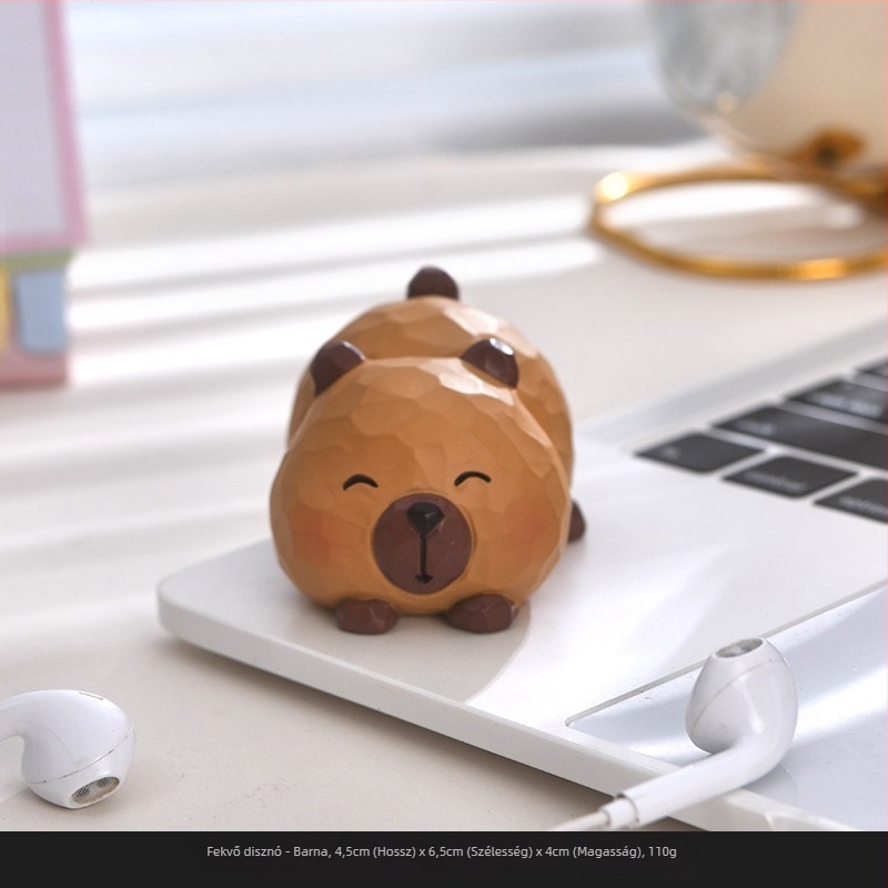 Capybara autó dísz, rajzfilm stílus, anyag: gyanta, márka: Dingyun, kategória: állatok