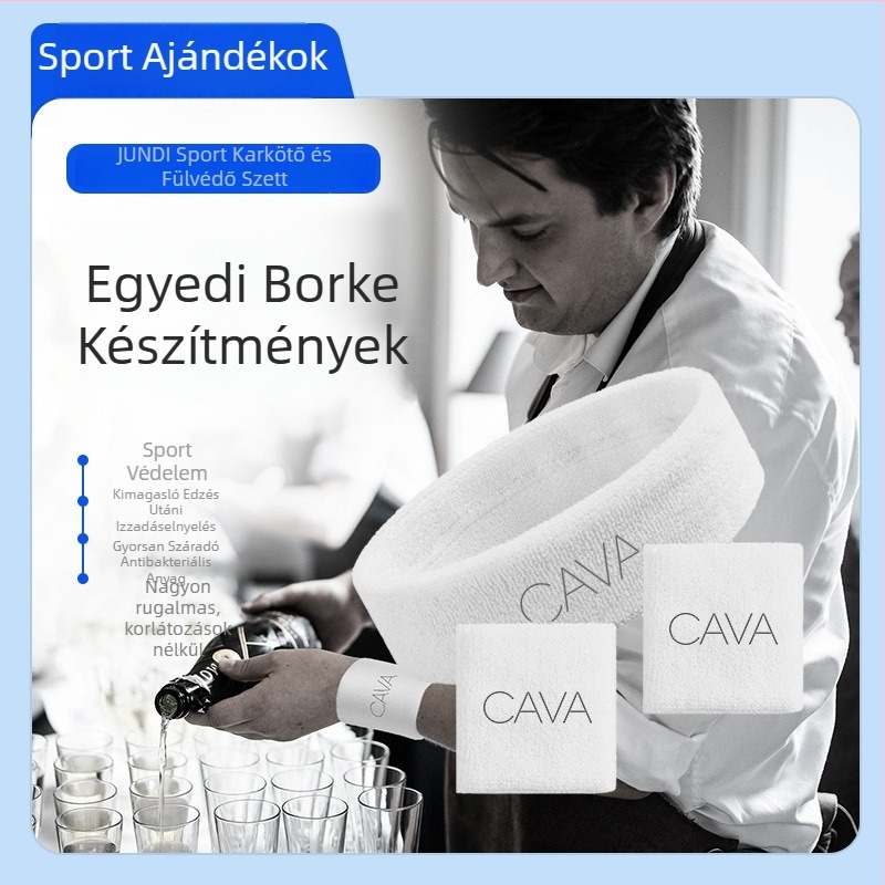 Pamut sportcsuklópánt és fejpánt szett futáshoz, edzéshez, kerékpározáshoz és egyéb sportokhoz