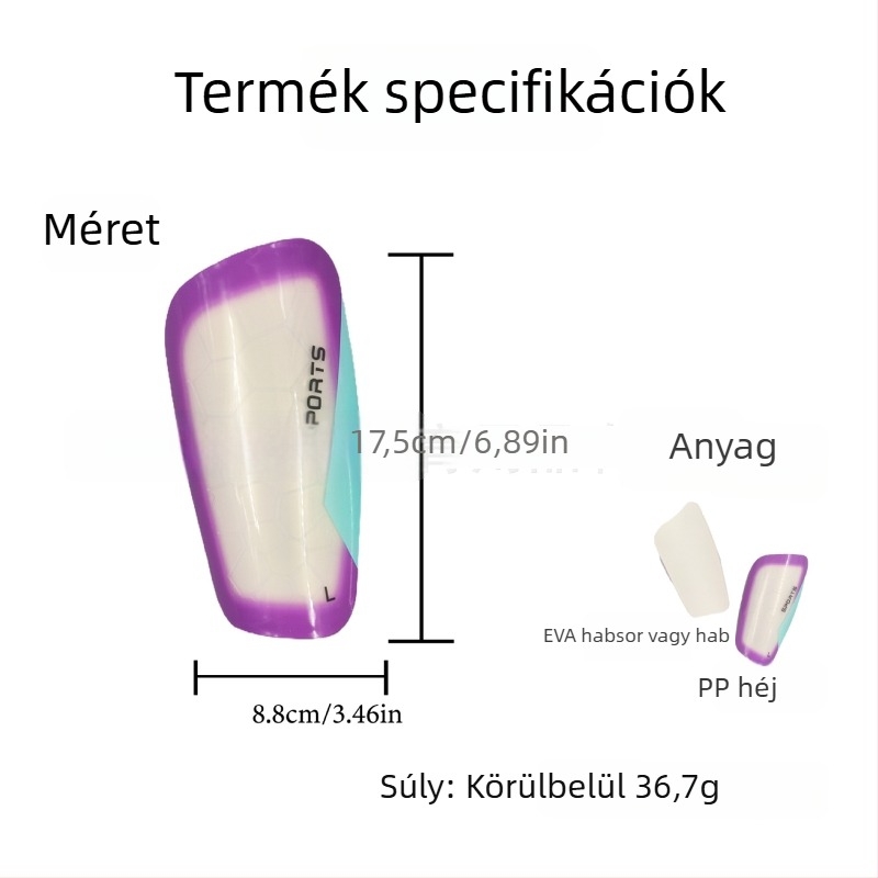 Sípcsontvédő futballhoz - műanyagból, beépíthető típus, MCA