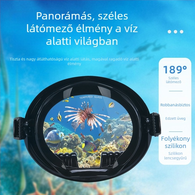 Felnőtt nagy keretes búvármaszk, HD élességgel szabad merüléshez és snorkelinghez