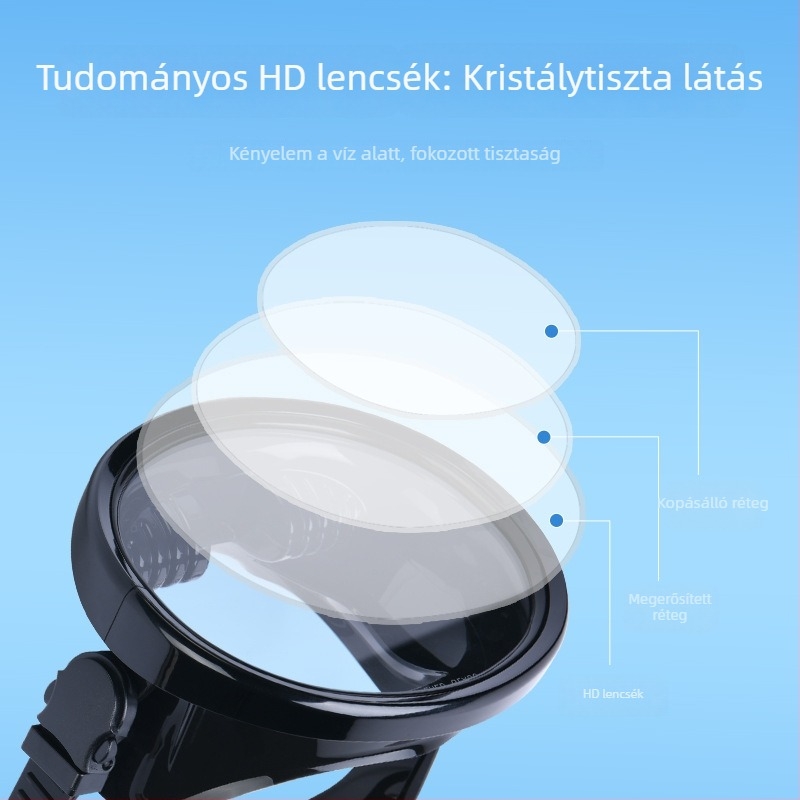 Felnőtt nagy keretes búvármaszk, HD élességgel szabad merüléshez és snorkelinghez