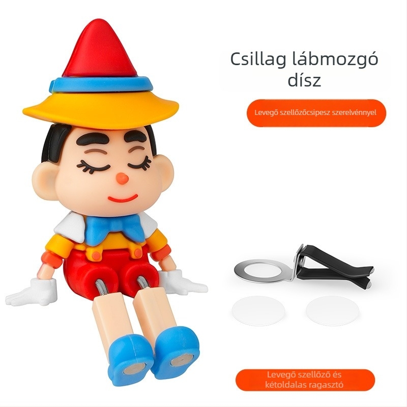 Autóba illő díszfigura – aranyos lábai remegnek; Anyag: gumi; Stílus: rajzfilm; Stresszcsökkentés
