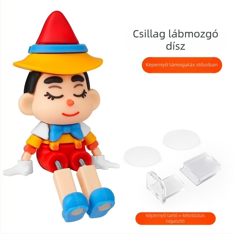 Autóba illő díszfigura – aranyos lábai remegnek; Anyag: gumi; Stílus: rajzfilm; Stresszcsökkentés