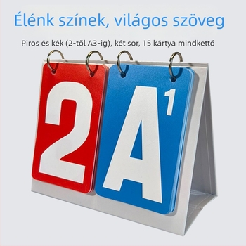 PVC pontozó tábla röplabdára, asztaliteniszre és tollaslabdára — cserekártya és taktikátábla, játékvezető kijelző