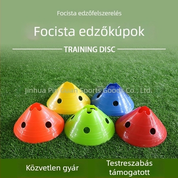 Futball-edzés korong logóval, LDPE anyagból, származás: Jinhua, Zhejiang, Crown márka, edzősegédeszköz futballhoz