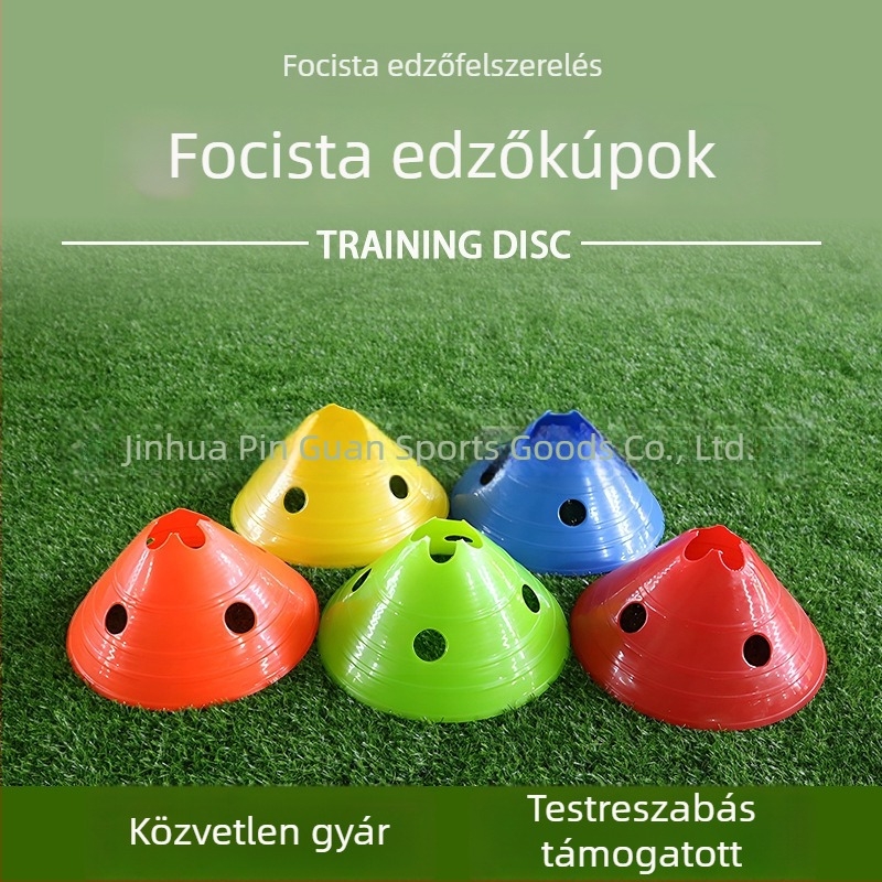Futball-edzés korong logóval, LDPE anyagból, származás: Jinhua, Zhejiang, Crown márka, edzősegédeszköz futballhoz