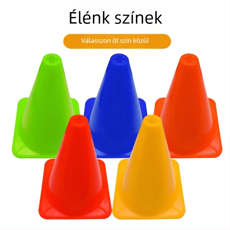 18 cm jelzőkúp, 23 cm kúp labdás edzéshez, 32 cm akadályjelzők a futball-edzéshez