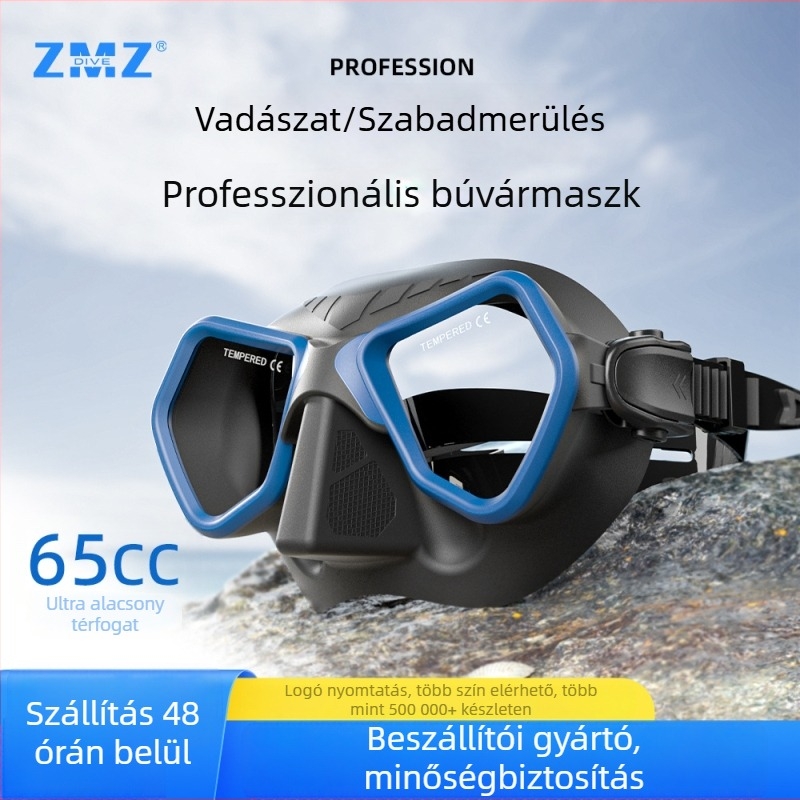 ZMZDIVE búvármaszk szabadmerüléshez, nagy keret, szilikon, párátlanító, HD élesség, felnőtteknek
