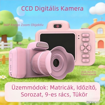D31 gyerekeknek szóló digitális kamera, 2,0 hüvelykes LCD, 1–5 MP, TF-kártya tárhely, videófelvétel