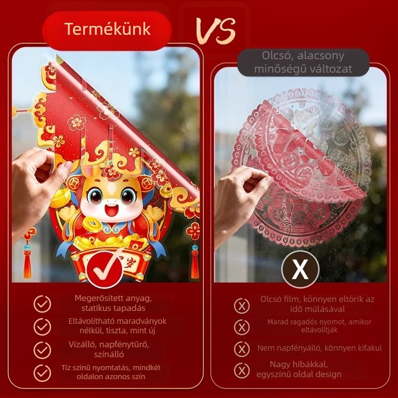 Statikus ablak matrica - Ablak virág, Márka Zhenhuan, Anyag: Statikusfilm, Csomagolás: Nincs