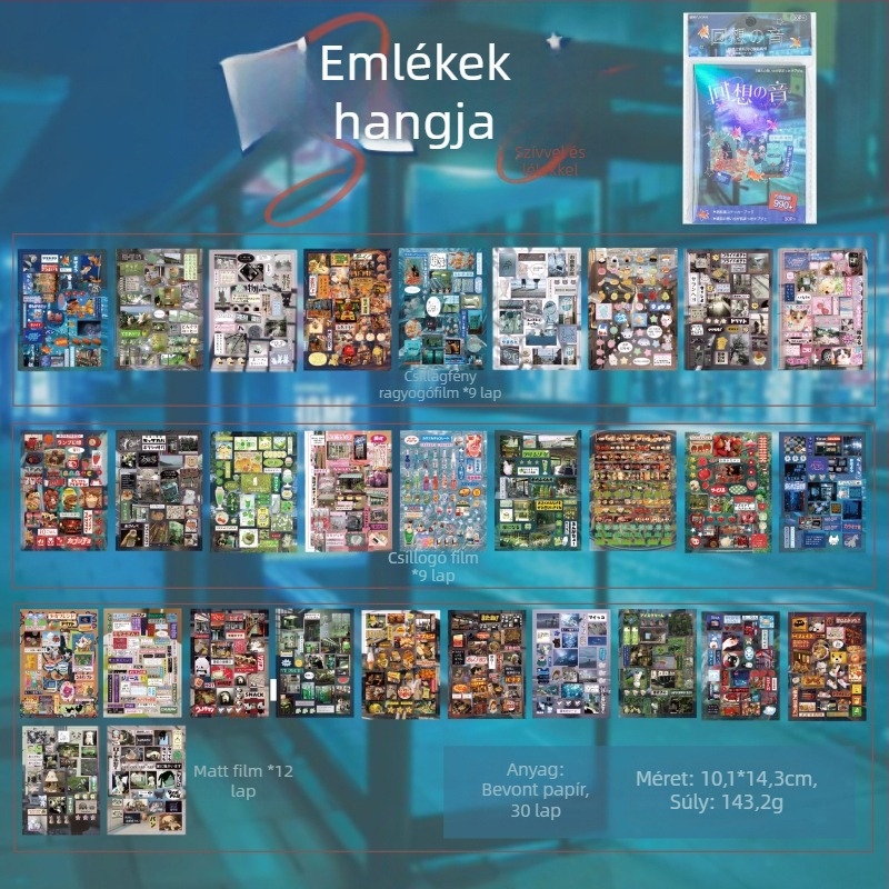 DIY kártya matricák koreai papírvágás stílusban, kézzel készített napló dekoráció, matt képernyőfilm, OEM feldolgozás