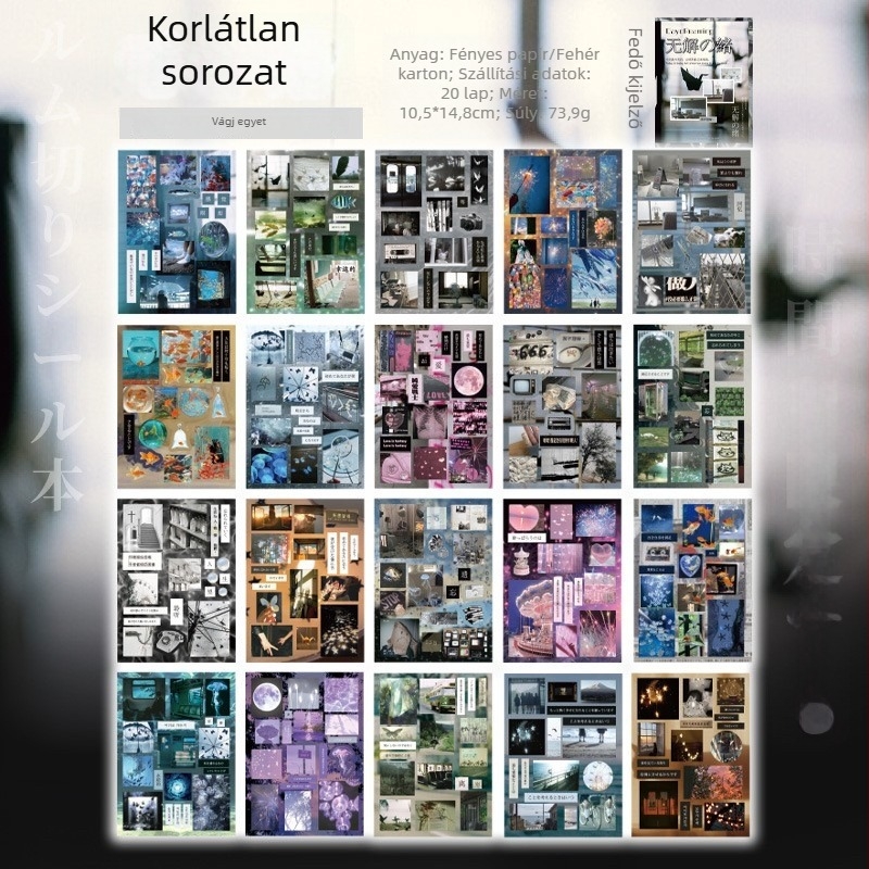 DIY kártya matricák koreai papírvágás stílusban, kézzel készített napló dekoráció, matt képernyőfilm, OEM feldolgozás