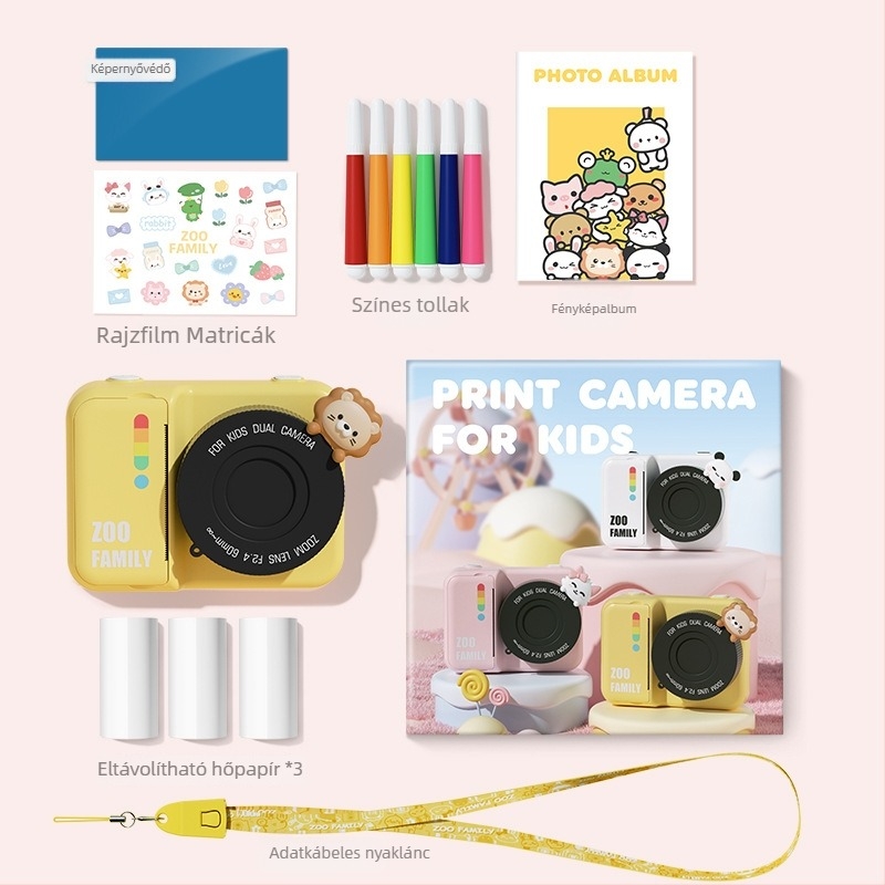 Polaroid kamera P2 WiFi-vel, képátvitel, azonnali termikus nyomtatás, TF-kártya tárhely (Model P2)