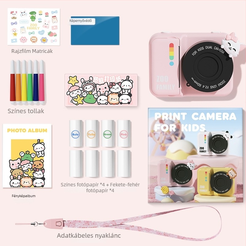 Polaroid kamera P2 WiFi-vel, képátvitel, azonnali termikus nyomtatás, TF-kártya tárhely (Model P2)