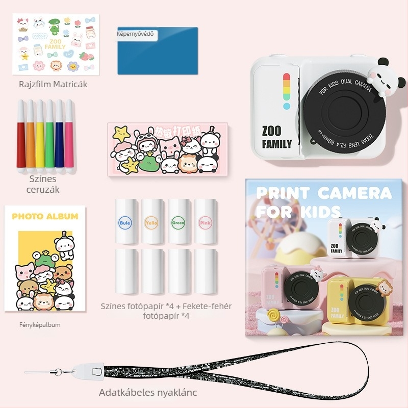 Polaroid kamera P2 WiFi-vel, képátvitel, azonnali termikus nyomtatás, TF-kártya tárhely (Model P2)