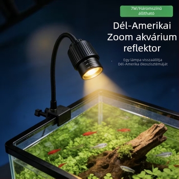 LED akváriumklipsz lámpa tájvilágításhoz víz alatti növényekhez — alumínium, 5W/7W, 0,5 kg, Teljes spektrum