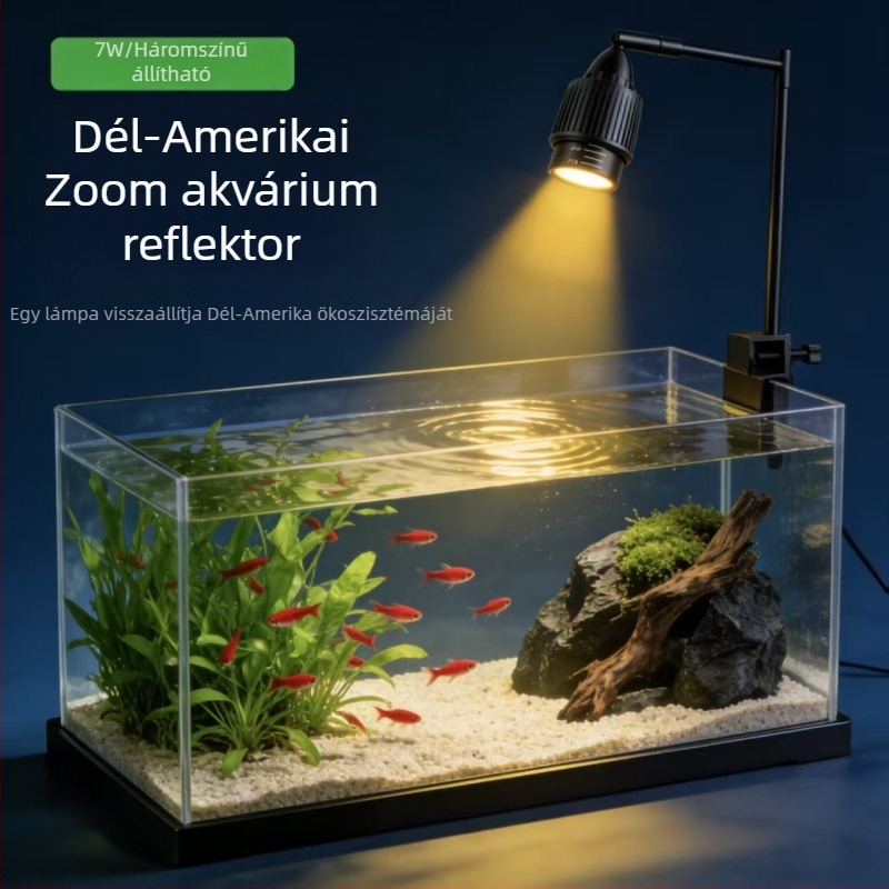 LED akváriumklipsz lámpa tájvilágításhoz víz alatti növényekhez — alumínium, 5W/7W, 0,5 kg, Teljes spektrum