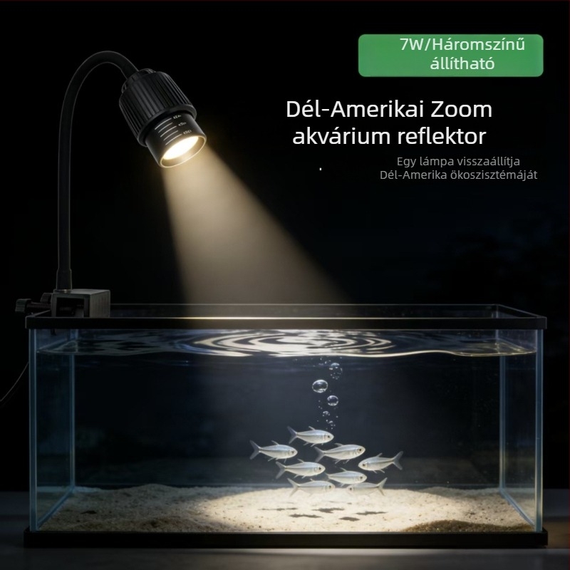 LED akváriumklipsz lámpa tájvilágításhoz víz alatti növényekhez — alumínium, 5W/7W, 0,5 kg, Teljes spektrum
