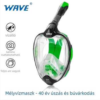 Wave búvármaszk és száraz snorkel készlet – szabad merüléshez, nagy keret, páramentesítő hatás, szilikon, Guangzhou eredet, WAVE/OEM, más kategória, testreszabható