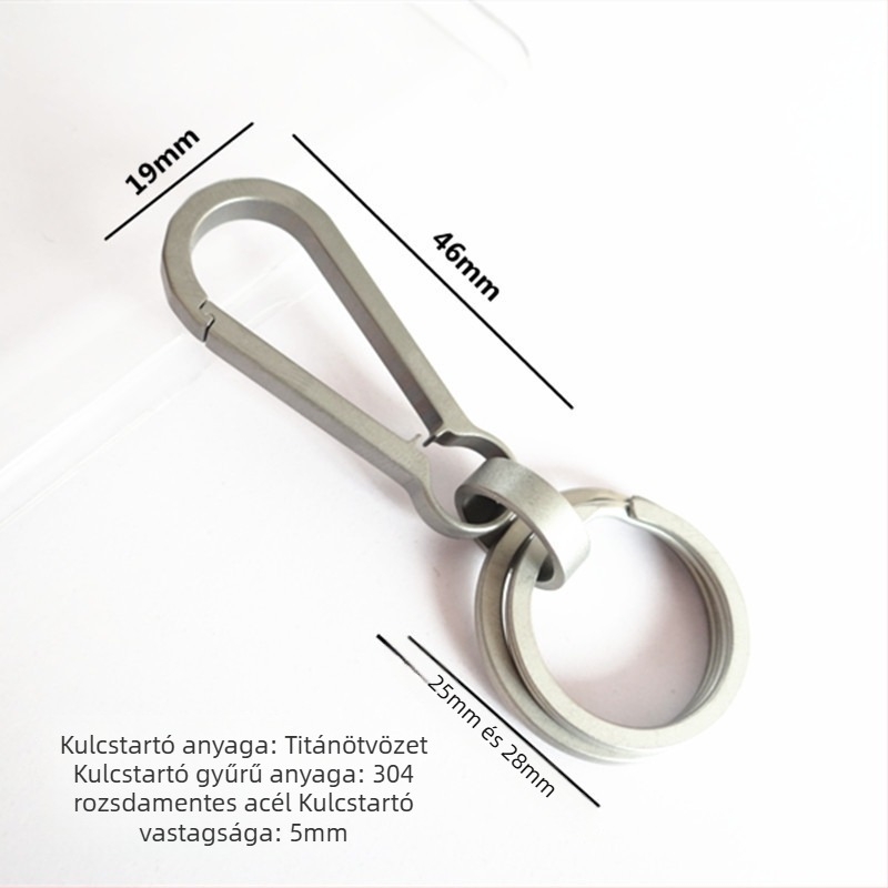 Titánium ötvözet kulcstartó, egységes kialakítás, titániumötvözet medál, modern minimalist stílus