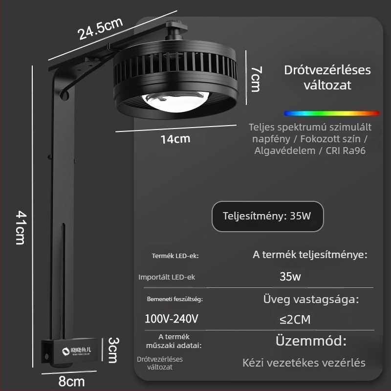 Teljes spektrumos RGB akvárium LED világítás algagátláshoz, 35–80W, aranyhalakhoz és vízi növényekhez