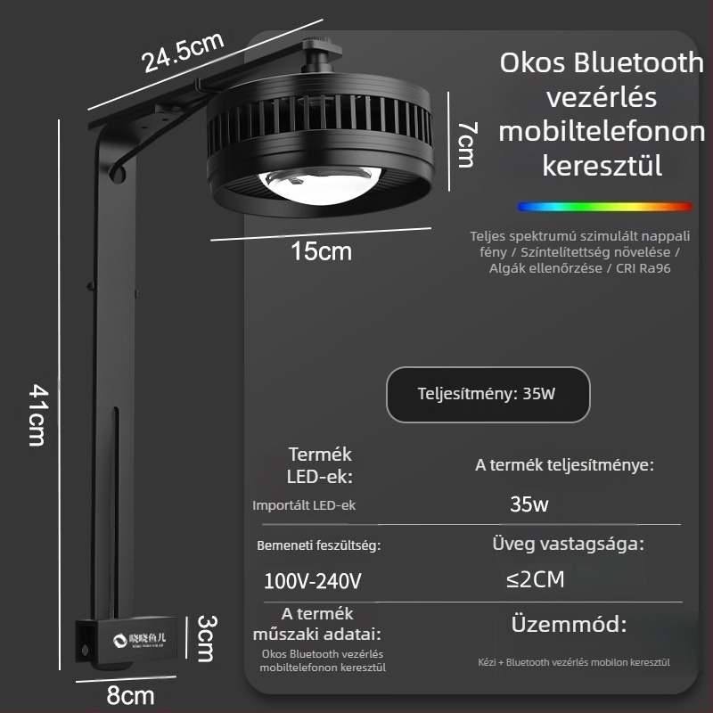 Teljes spektrumos RGB akvárium LED világítás algagátláshoz, 35–80W, aranyhalakhoz és vízi növényekhez