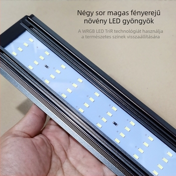 Neo akváriumi LED lámpa – teljes spektrum, 15 W, alumínium ötvözet, tömeg 2 kg.