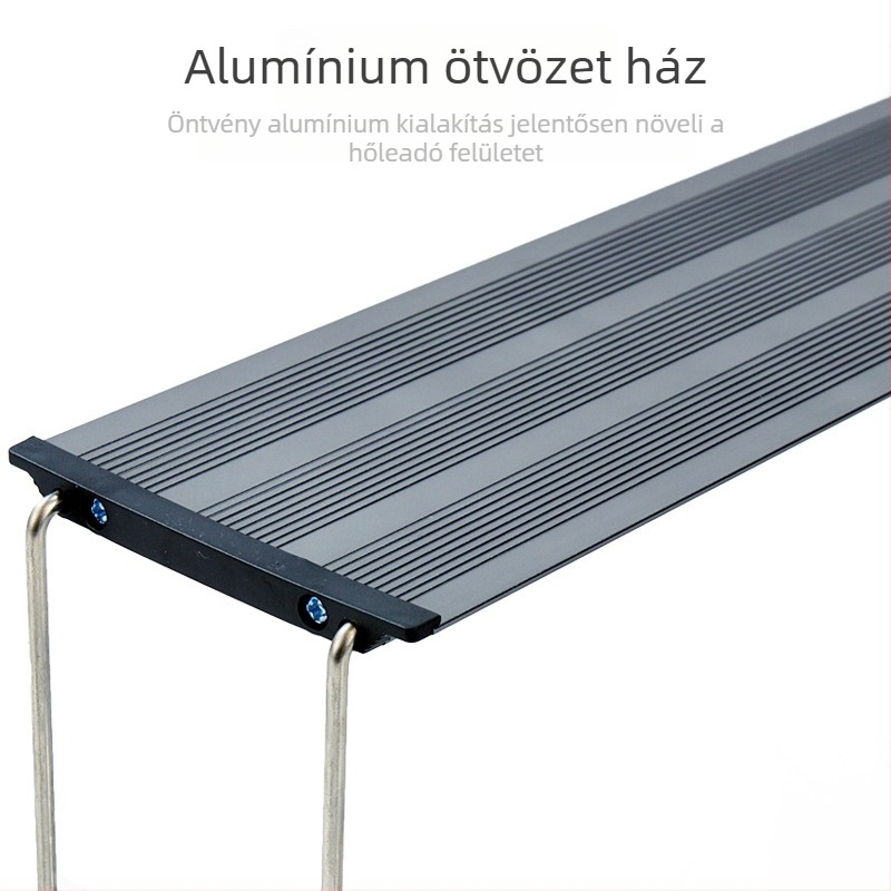 Neo akváriumi LED lámpa – teljes spektrum, 15 W, alumínium ötvözet, tömeg 2 kg.