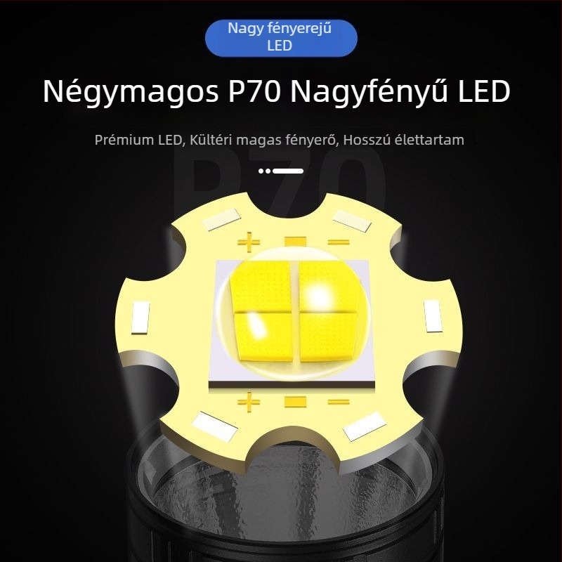 Kézi vízálló búvár LED-lámpa, 3000 lm, újratölthető 26650 akkumulátor, 4,2 V, vízálló
