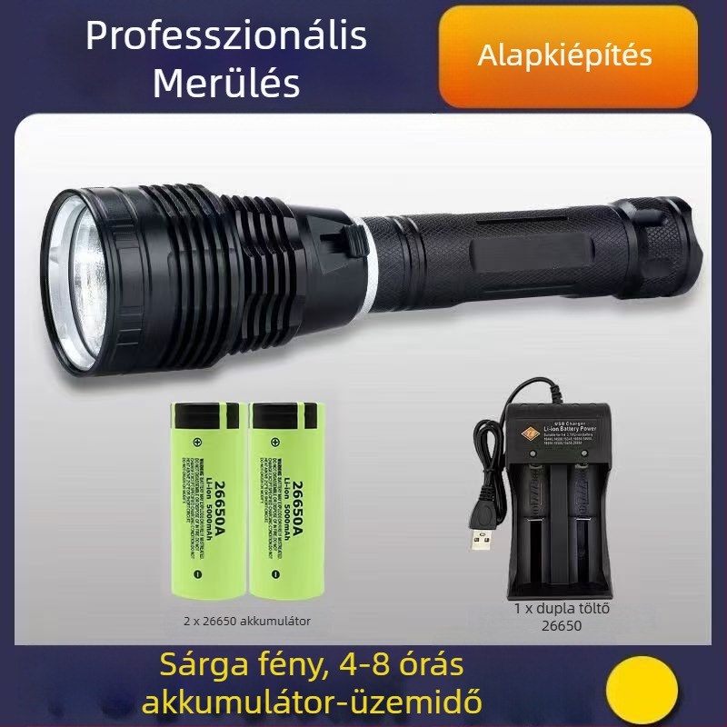 Kézi vízálló búvár LED-lámpa, 3000 lm, újratölthető 26650 akkumulátor, 4,2 V, vízálló