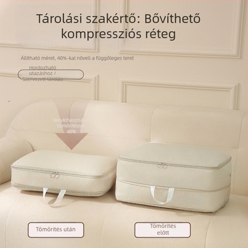 Kompressziós tároló tasak pehelykabátok és paplanok tárolására, por- és vízálló, utazáshoz