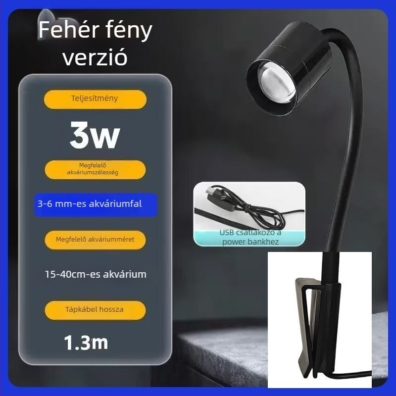 LED akváriumi spotlámpa három időzítővel halak és vízi növények számára