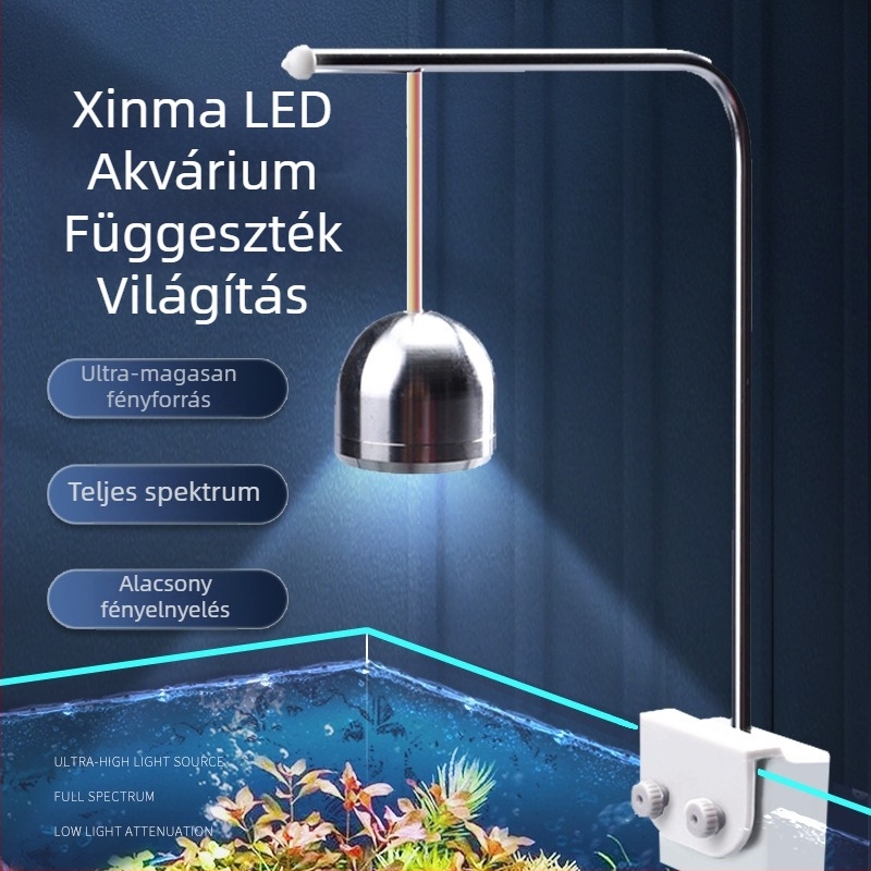 Xinma LED akváriumi világítás csíptetővel, alumínium ötvözet, 3–5W, 300 g