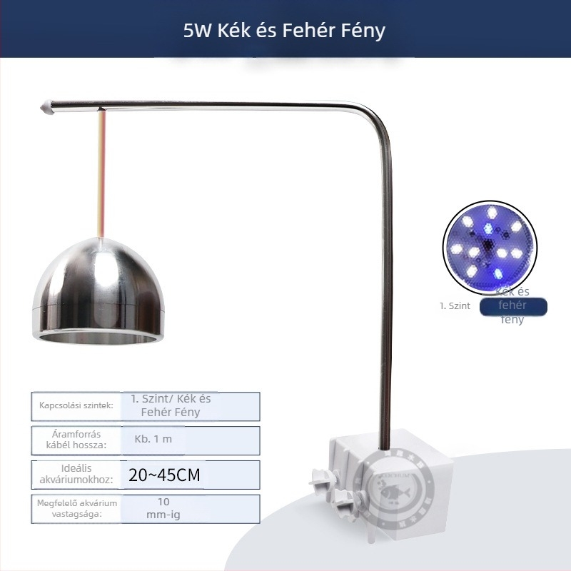 Xinma LED akváriumi világítás csíptetővel, alumínium ötvözet, 3–5W, 300 g