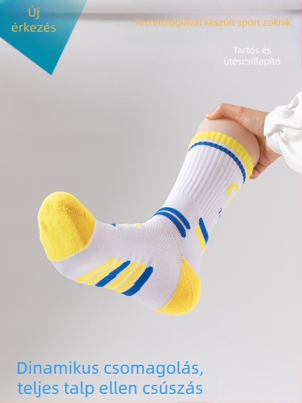 Férfi kosárlabda zokni, középső hossz, légáteresztő terry talppal edzéshez (Márka: Yisilai; Anyag: Nylon)