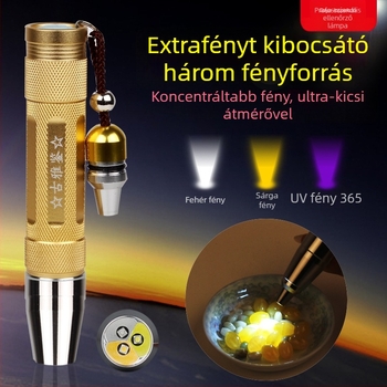 Újratölthető LED zseblámpa jáde azonosításához – 10W, 4200 mAh akkumulátor, LED fény, hatótáv 50 m-ig