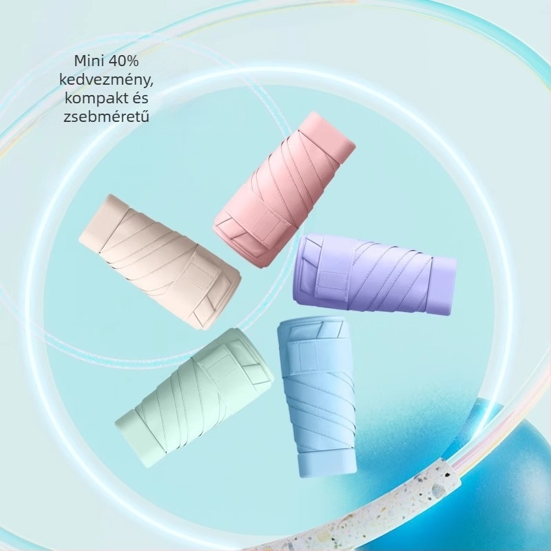 Kapszula alakú napernyő UPF >50 védelem, hat bordázat, 210T anyag, kézi nyitás